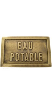 PLAQUE LAITON EAU POTABLE