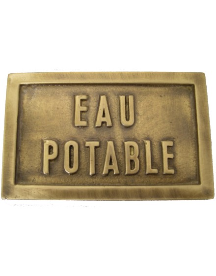 PLAQUE LAITON EAU POTABLE