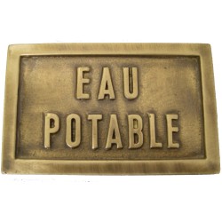 PLAQUE LAITON EAU POTABLE