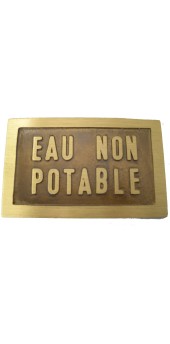 PLAQUE LAITON EAU NON POTABLE