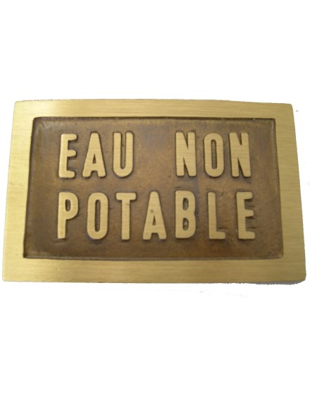 PLAQUE LAITON EAU NON POTABLE