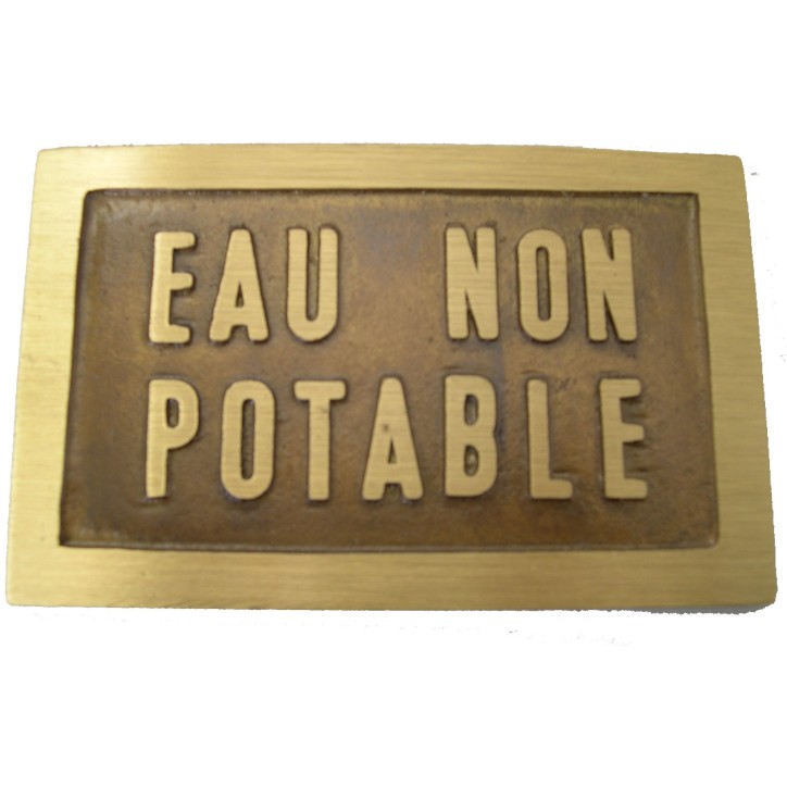 PLAQUE LAITON EAU NON POTABLE