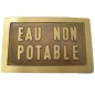 PLAQUE LAITON EAU NON POTABLE