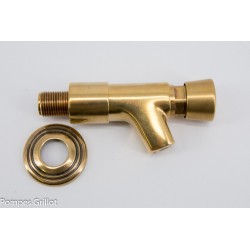 Robinet poussoir temporisé patiné 1/2"+ rosace