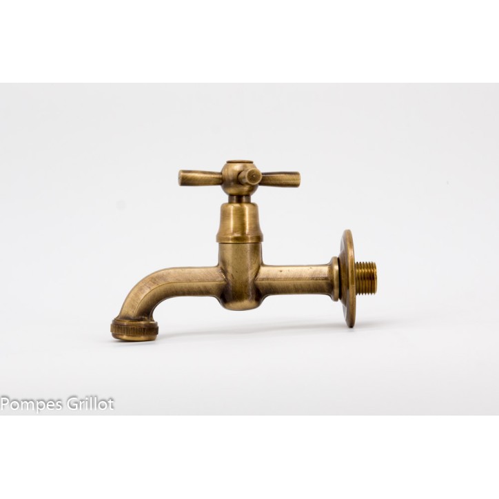 Robinet hexagonal poignée croix 1/2"